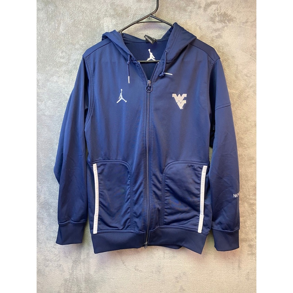 Jordan West Virginia Mountaineers NCAA 2012 Navy Full Zip Hoodie Mens XS‎ WVU